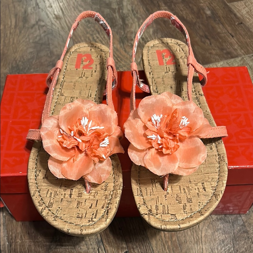 Orange Floral Sandals
